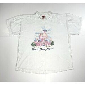 Vintage Walt Disney World 25th That Was Then This Is Now Castle 1997 T-Shirt XXL